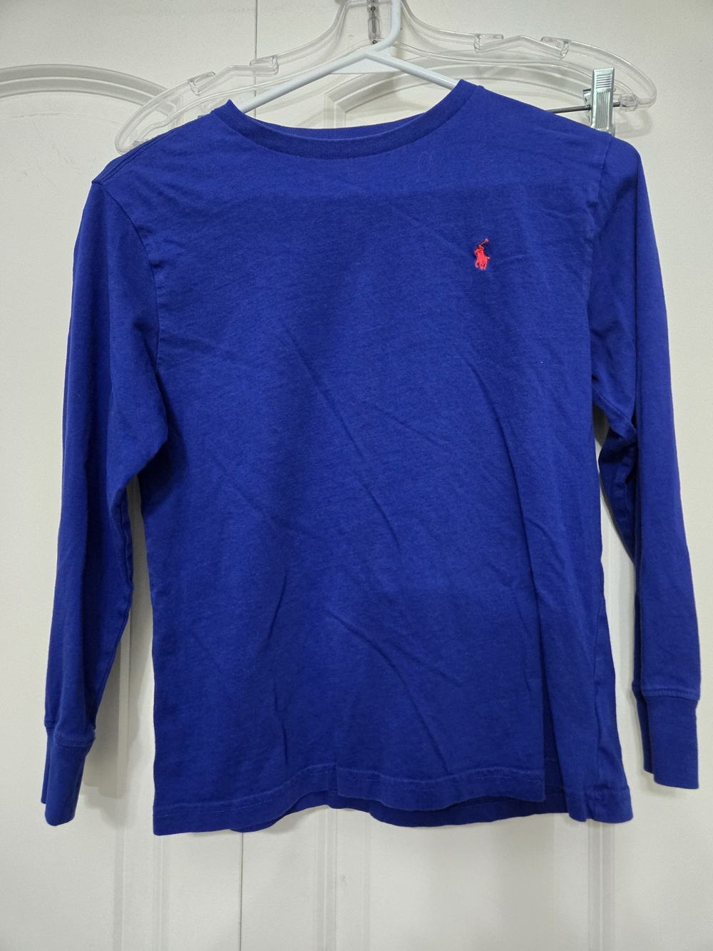 Ralph Lauren Kids Royal Blue Long-Sleeve Tee with Red Pony